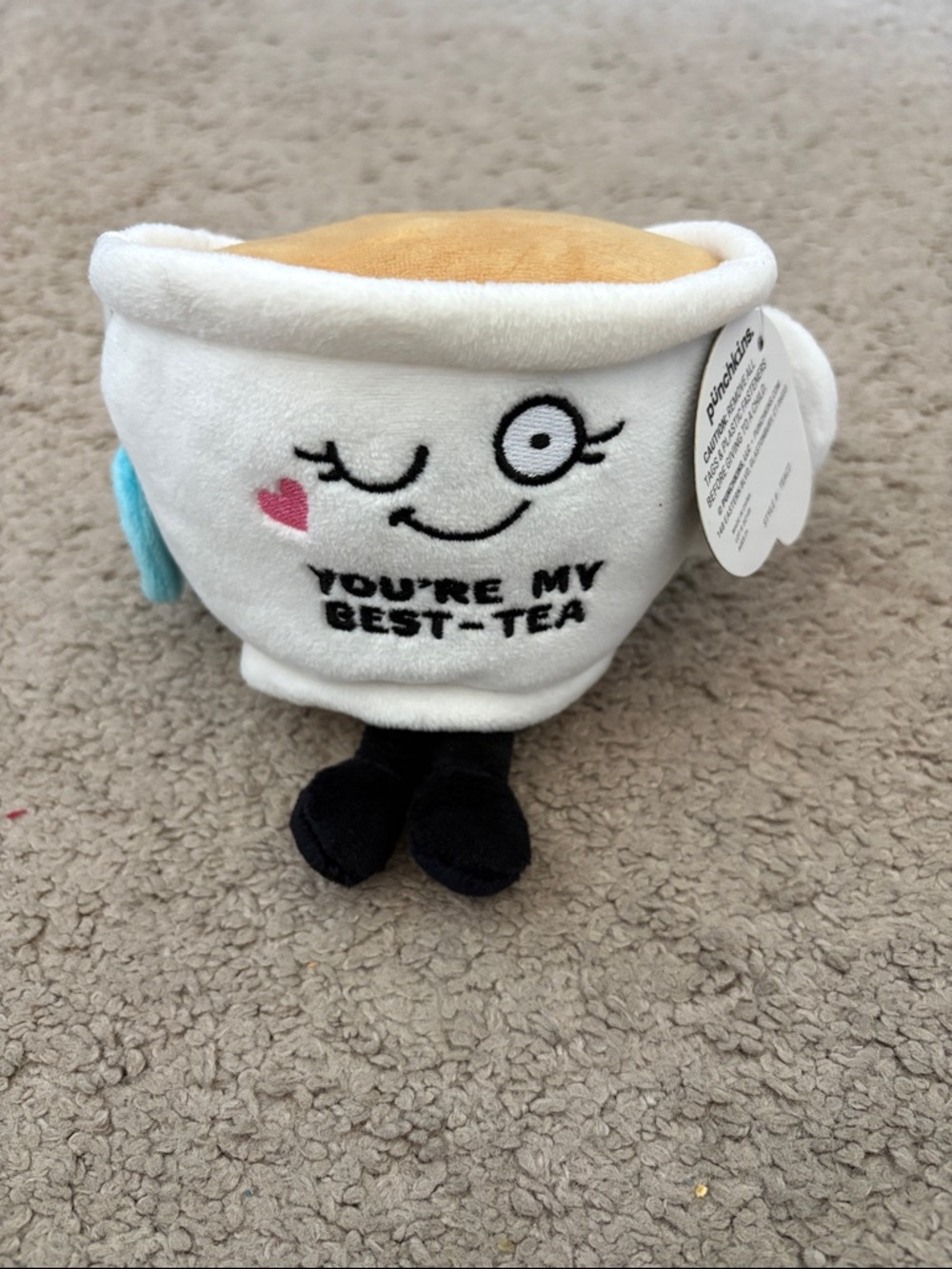 Winking Plush Tea Cup - "You're My Best-Tea"